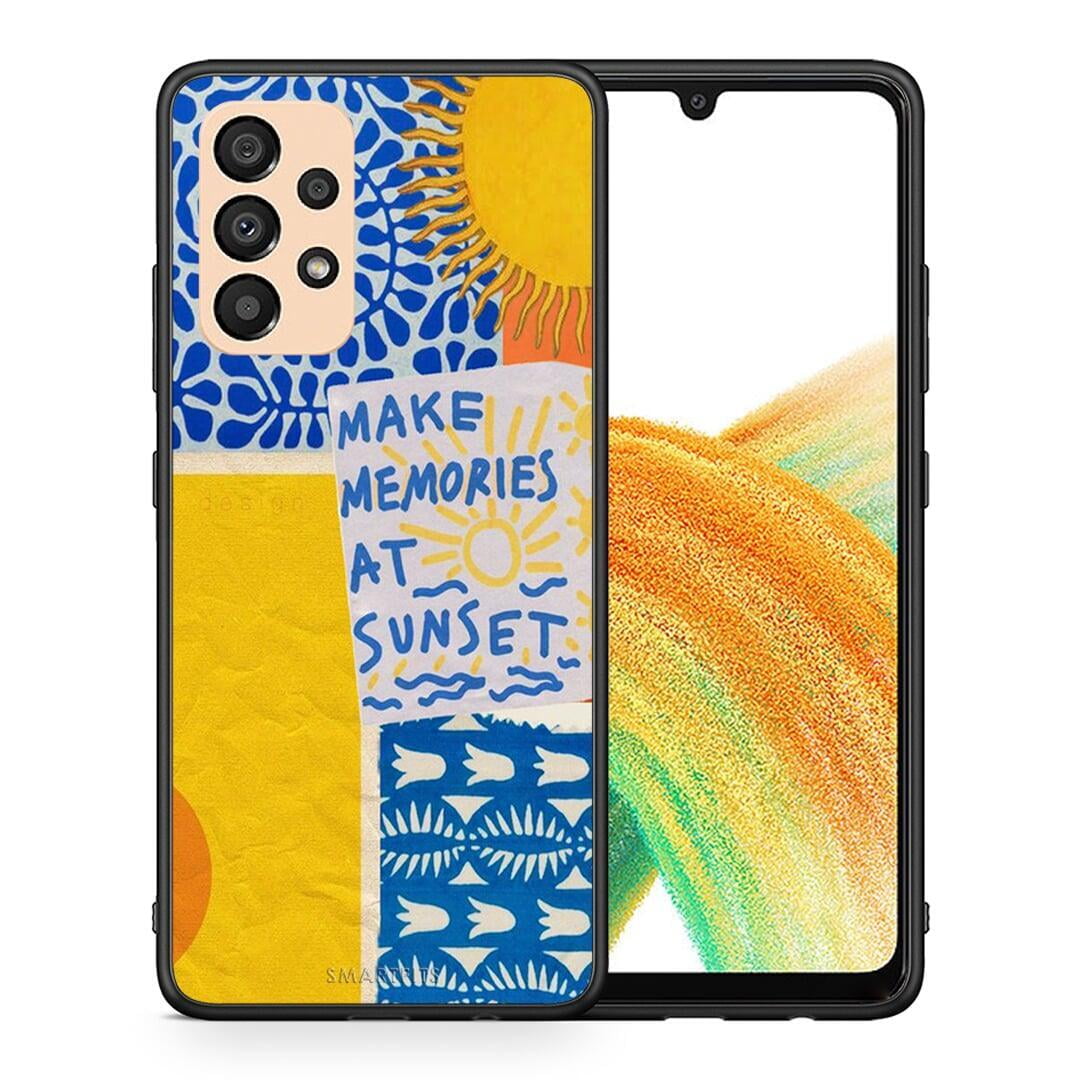 Θήκη Samsung A33 5G Sunset Memories από τη Smartfits με σχέδιο στο πίσω μέρος και μαύρο περίβλημα | Samsung A33 5G Sunset Memories case with colorful back and black bezels