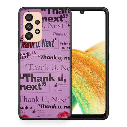 Θήκη Αγίου Βαλεντίνου Samsung A33 5G Thank You Next από τη Smartfits με σχέδιο στο πίσω μέρος και μαύρο περίβλημα | Samsung A33 5G Thank You Next case with colorful back and black bezels