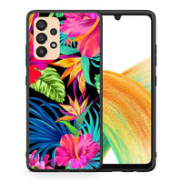 Thumbnail for Θήκη Samsung A33 5G Tropical Flowers από τη Smartfits με σχέδιο στο πίσω μέρος και μαύρο περίβλημα | Samsung A33 5G Tropical Flowers case with colorful back and black bezels
