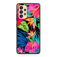 Thumbnail for Samsung A33 5G Tropical Flowers θήκη από τη Smartfits με σχέδιο στο πίσω μέρος και μαύρο περίβλημα | Smartphone case with colorful back and black bezels by Smartfits