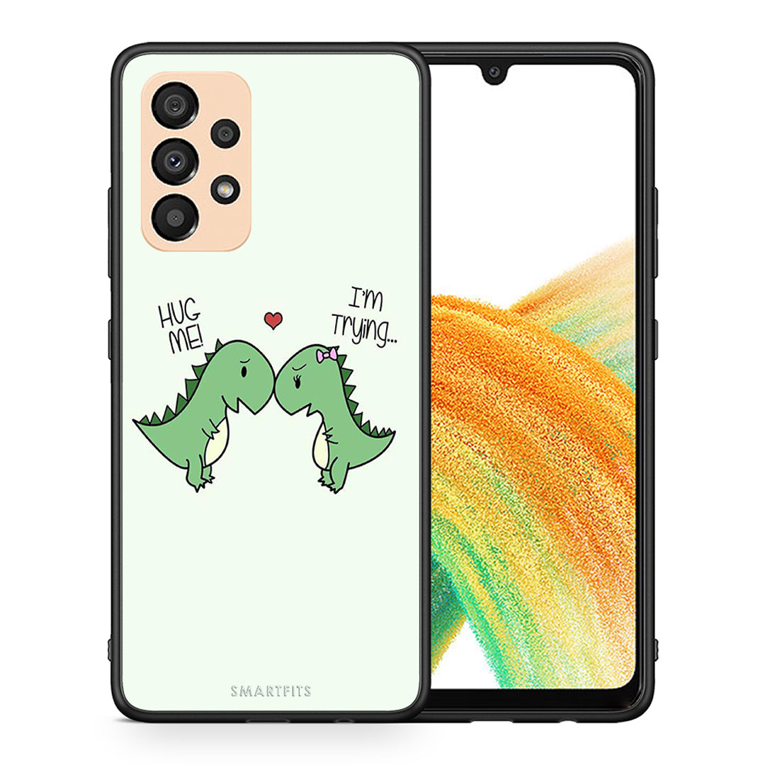 Θήκη Samsung A33 5G Rex Valentine από τη Smartfits με σχέδιο στο πίσω μέρος και μαύρο περίβλημα | Samsung A33 5G Rex Valentine case with colorful back and black bezels