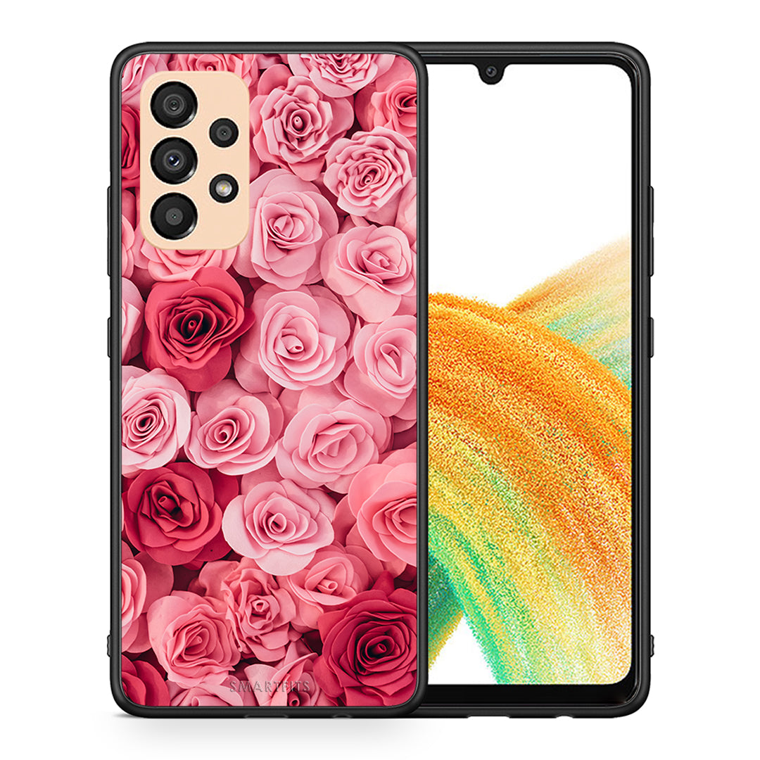 Θήκη Samsung A33 5G RoseGarden Valentine από τη Smartfits με σχέδιο στο πίσω μέρος και μαύρο περίβλημα | Samsung A33 5G RoseGarden Valentine case with colorful back and black bezels