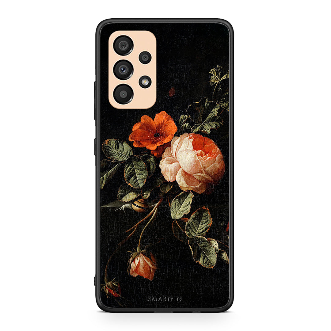 Samsung A33 5G Vintage Roses θήκη από τη Smartfits με σχέδιο στο πίσω μέρος και μαύρο περίβλημα | Smartphone case with colorful back and black bezels by Smartfits