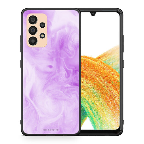 Θήκη Samsung A33 5G Lavender Watercolor από τη Smartfits με σχέδιο στο πίσω μέρος και μαύρο περίβλημα | Samsung A33 5G Lavender Watercolor case with colorful back and black bezels