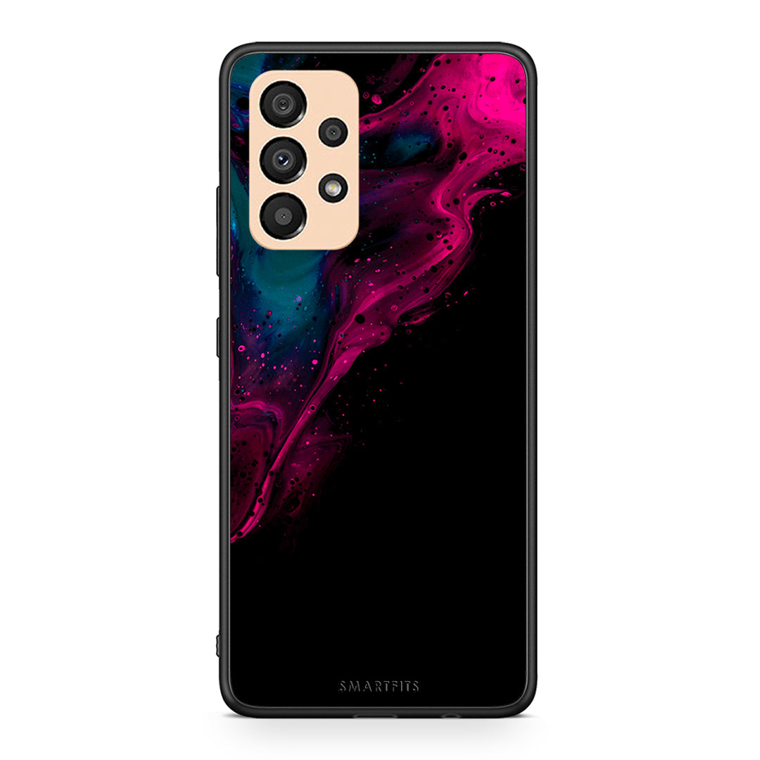 4 - Samsung A33 5G Pink Black Watercolor case, cover, bumper