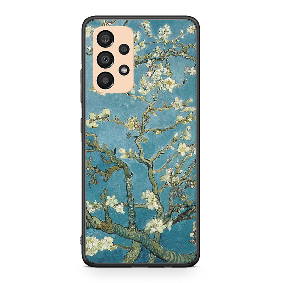 Samsung A33 5G White Blossoms θήκη από τη Smartfits με σχέδιο στο πίσω μέρος και μαύρο περίβλημα | Smartphone case with colorful back and black bezels by Smartfits