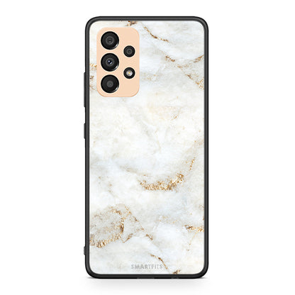 Samsung A33 5G White Gold Marble θήκη από τη Smartfits με σχέδιο στο πίσω μέρος και μαύρο περίβλημα | Smartphone case with colorful back and black bezels by Smartfits