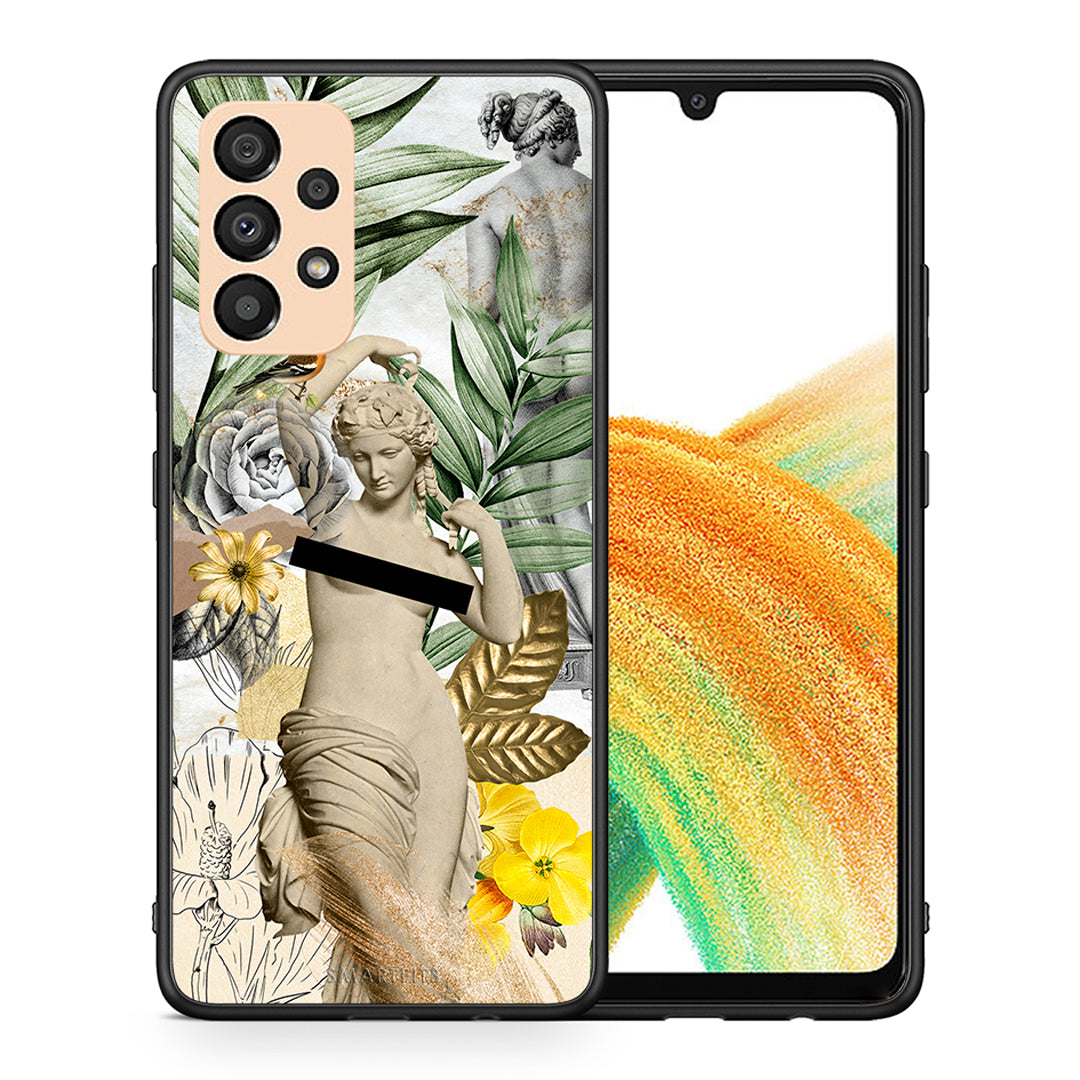Θήκη Samsung A33 5G Woman Statue από τη Smartfits με σχέδιο στο πίσω μέρος και μαύρο περίβλημα | Samsung A33 5G Woman Statue case with colorful back and black bezels
