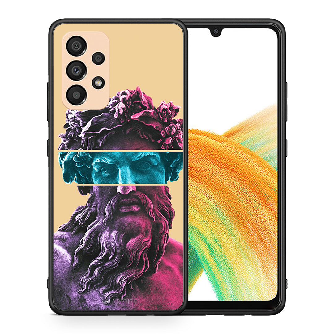 Θήκη Αγίου Βαλεντίνου Samsung A33 5G Zeus Art από τη Smartfits με σχέδιο στο πίσω μέρος και μαύρο περίβλημα | Samsung A33 5G Zeus Art case with colorful back and black bezels