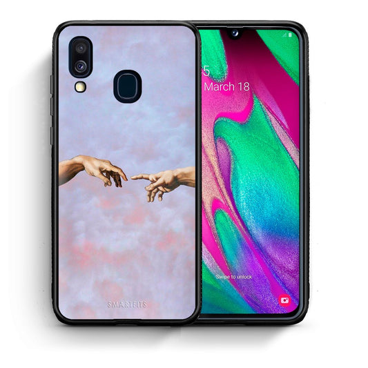 Θήκη Samsung A40 Adam Hand από τη Smartfits με σχέδιο στο πίσω μέρος και μαύρο περίβλημα | Samsung A40 Adam Hand case with colorful back and black bezels