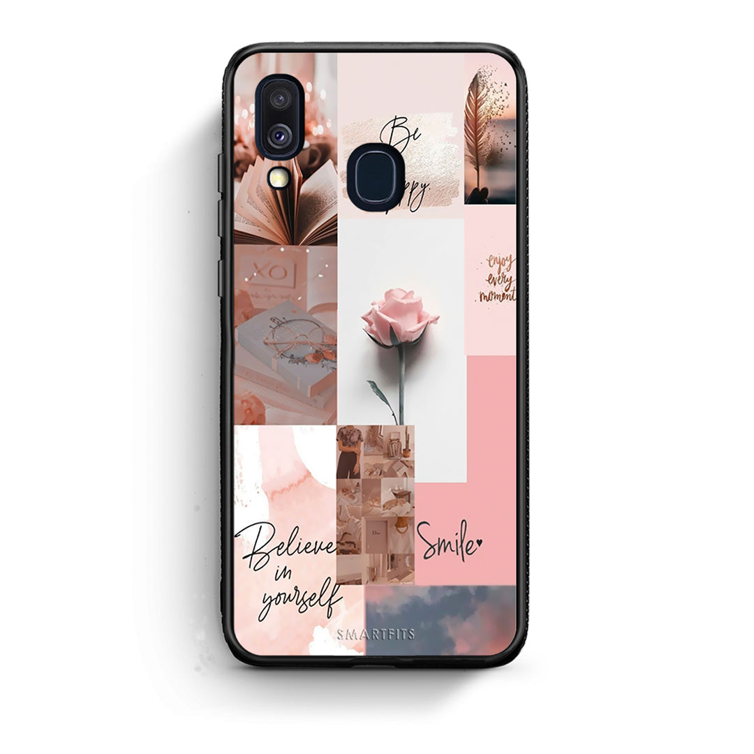 Samsung A40 Aesthetic Collage θήκη από τη Smartfits με σχέδιο στο πίσω μέρος και μαύρο περίβλημα | Smartphone case with colorful back and black bezels by Smartfits
