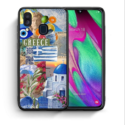 Θήκη Samsung A40 All Greek από τη Smartfits με σχέδιο στο πίσω μέρος και μαύρο περίβλημα | Samsung A40 All Greek case with colorful back and black bezels