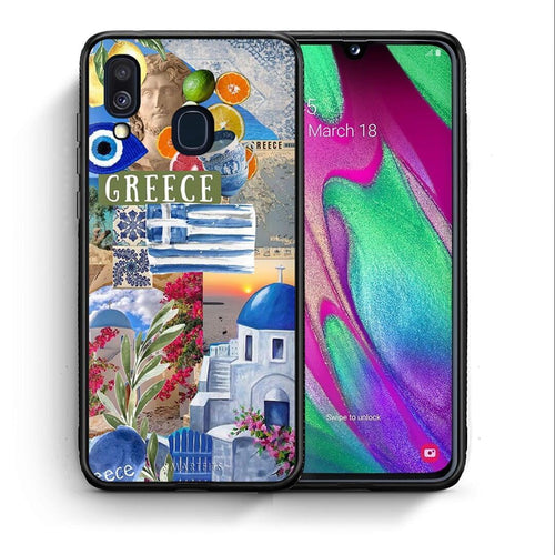 Θήκη Samsung A40 All Greek από τη Smartfits με σχέδιο στο πίσω μέρος και μαύρο περίβλημα | Samsung A40 All Greek case with colorful back and black bezels
