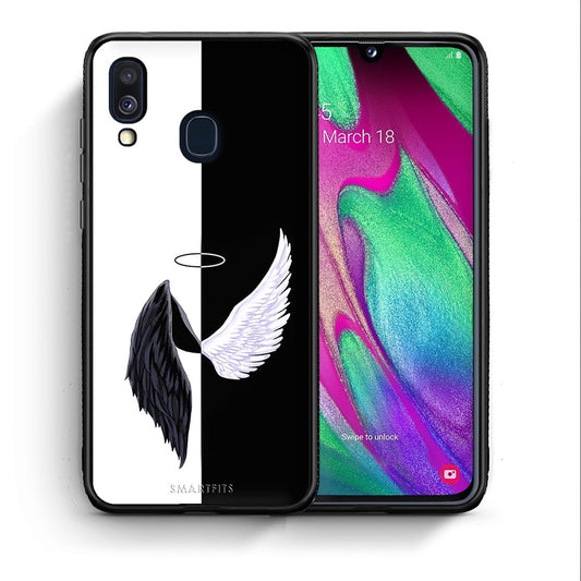 Θήκη Samsung A40 Angels Demons από τη Smartfits με σχέδιο στο πίσω μέρος και μαύρο περίβλημα | Samsung A40 Angels Demons case with colorful back and black bezels