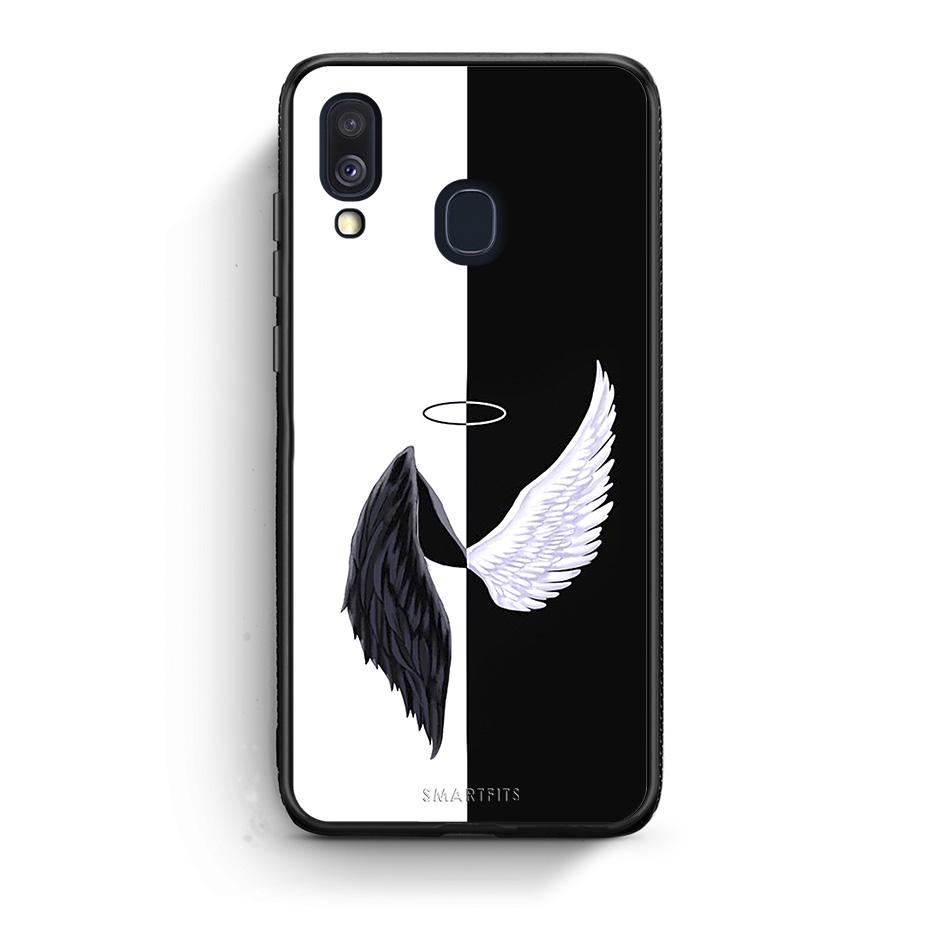 Samsung A40 Angels Demons θήκη από τη Smartfits με σχέδιο στο πίσω μέρος και μαύρο περίβλημα | Smartphone case with colorful back and black bezels by Smartfits