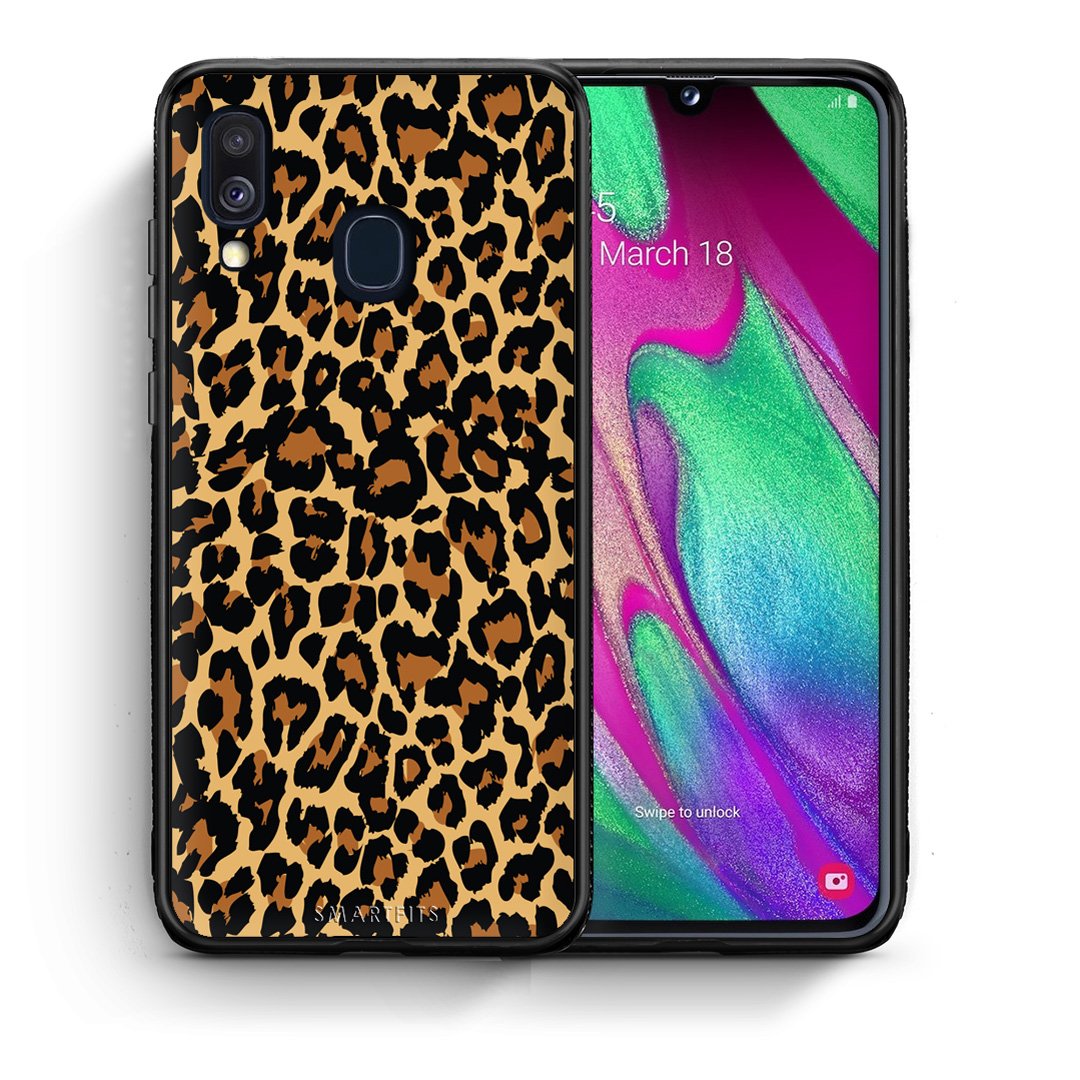 Θήκη Samsung A40 Leopard Animal από τη Smartfits με σχέδιο στο πίσω μέρος και μαύρο περίβλημα | Samsung A40 Leopard Animal case with colorful back and black bezels