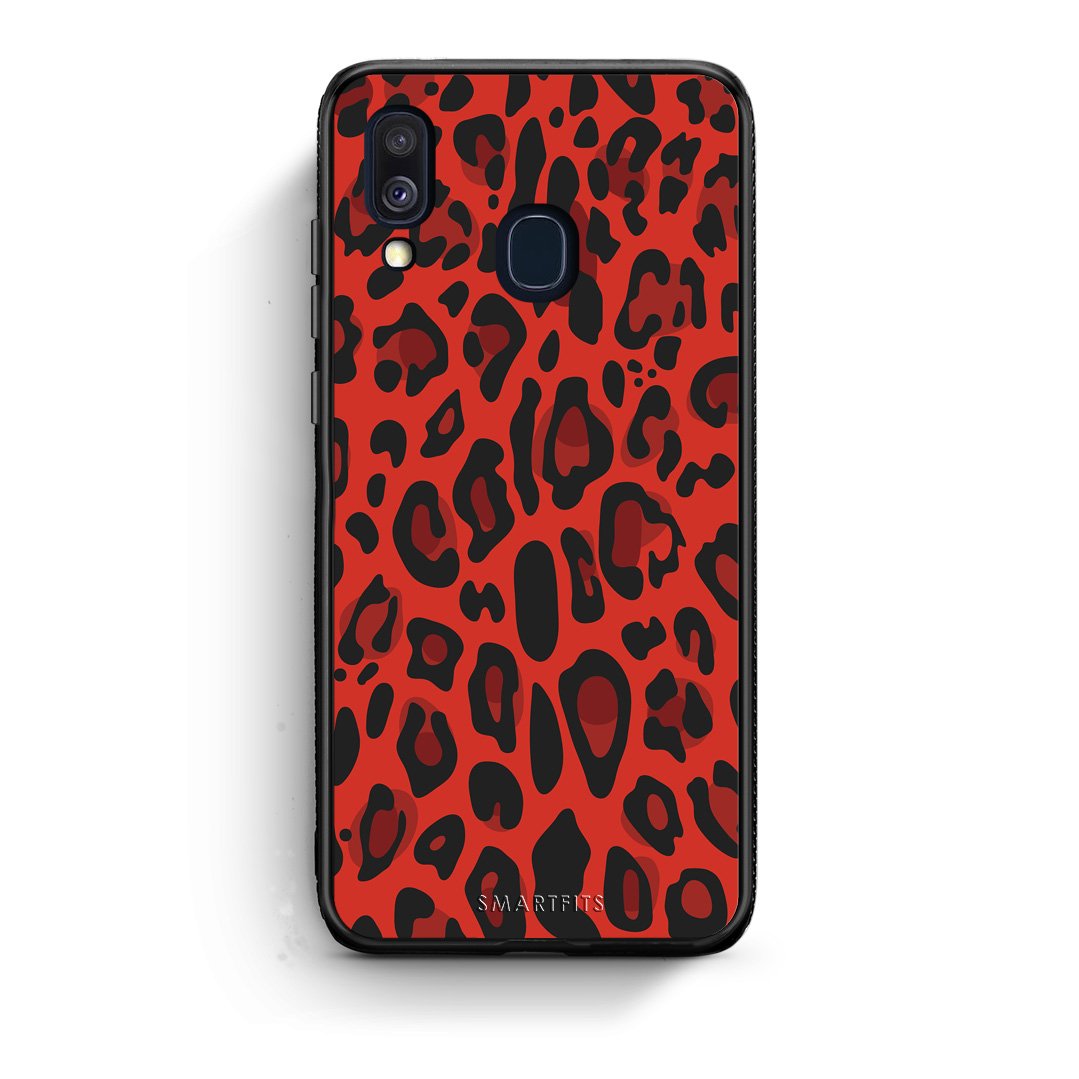 4 - Samsung A40 Red Leopard Animal case, cover, bumper