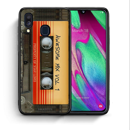 Θήκη Samsung A40 Awesome Mix από τη Smartfits με σχέδιο στο πίσω μέρος και μαύρο περίβλημα | Samsung A40 Awesome Mix case with colorful back and black bezels