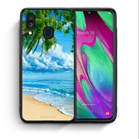 Thumbnail for Θήκη Samsung A40 Beautiful Beach από τη Smartfits με σχέδιο στο πίσω μέρος και μαύρο περίβλημα | Samsung A40 Beautiful Beach case with colorful back and black bezels