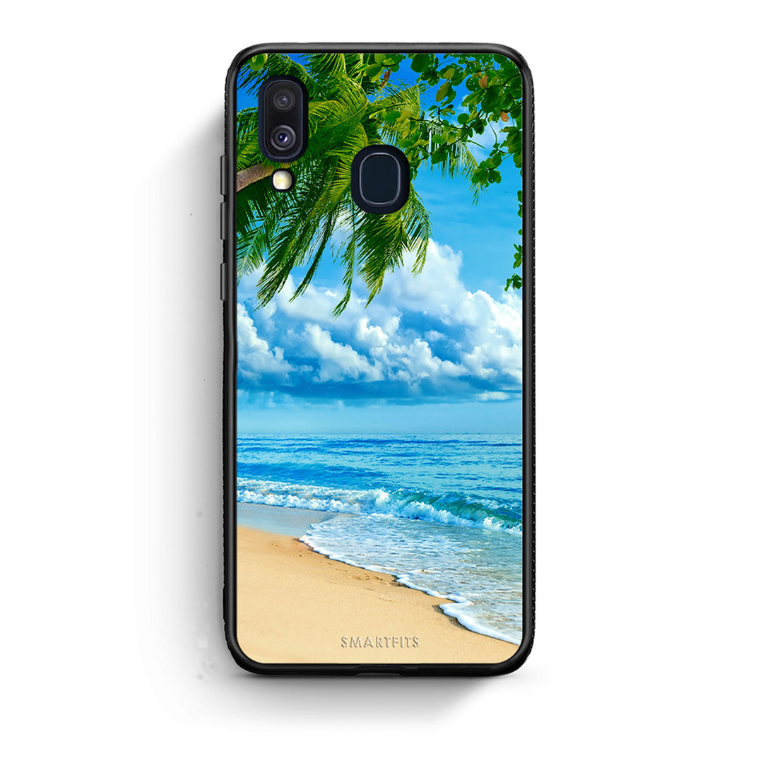 Samsung A40 Beautiful Beach θήκη από τη Smartfits με σχέδιο στο πίσω μέρος και μαύρο περίβλημα | Smartphone case with colorful back and black bezels by Smartfits