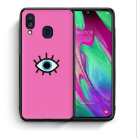 Thumbnail for Θήκη Samsung A40 Blue Eye Pink από τη Smartfits με σχέδιο στο πίσω μέρος και μαύρο περίβλημα | Samsung A40 Blue Eye Pink case with colorful back and black bezels