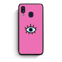 Thumbnail for Samsung A40 Blue Eye Pink θήκη από τη Smartfits με σχέδιο στο πίσω μέρος και μαύρο περίβλημα | Smartphone case with colorful back and black bezels by Smartfits