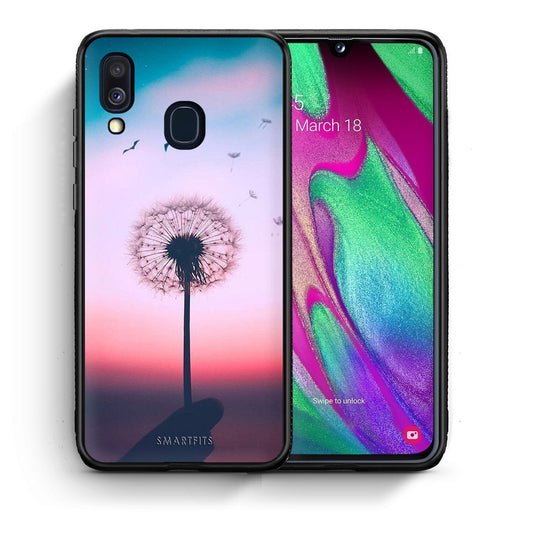 Θήκη Samsung A40 Wish Boho από τη Smartfits με σχέδιο στο πίσω μέρος και μαύρο περίβλημα | Samsung A40 Wish Boho case with colorful back and black bezels