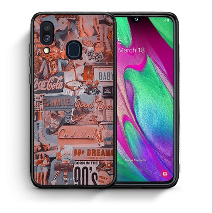 Θήκη Samsung A40 Born In 90s από τη Smartfits με σχέδιο στο πίσω μέρος και μαύρο περίβλημα | Samsung A40 Born In 90s case with colorful back and black bezels
