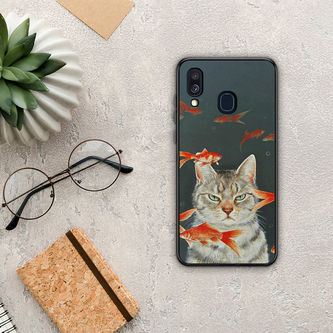 Cat Goldfish - Samsung Galaxy A40 θήκη