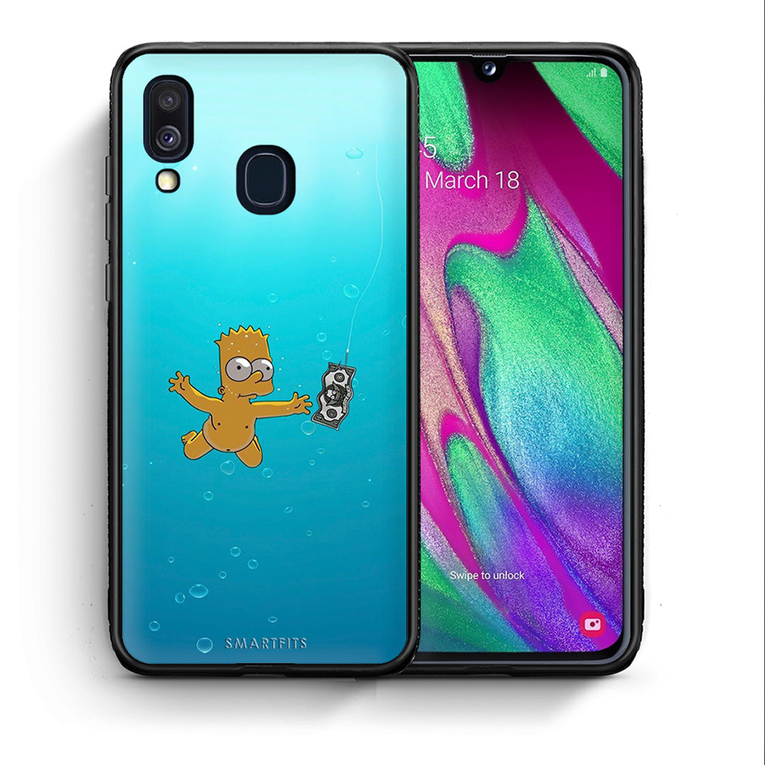Θήκη Samsung A40 Chasing Money από τη Smartfits με σχέδιο στο πίσω μέρος και μαύρο περίβλημα | Samsung A40 Chasing Money case with colorful back and black bezels