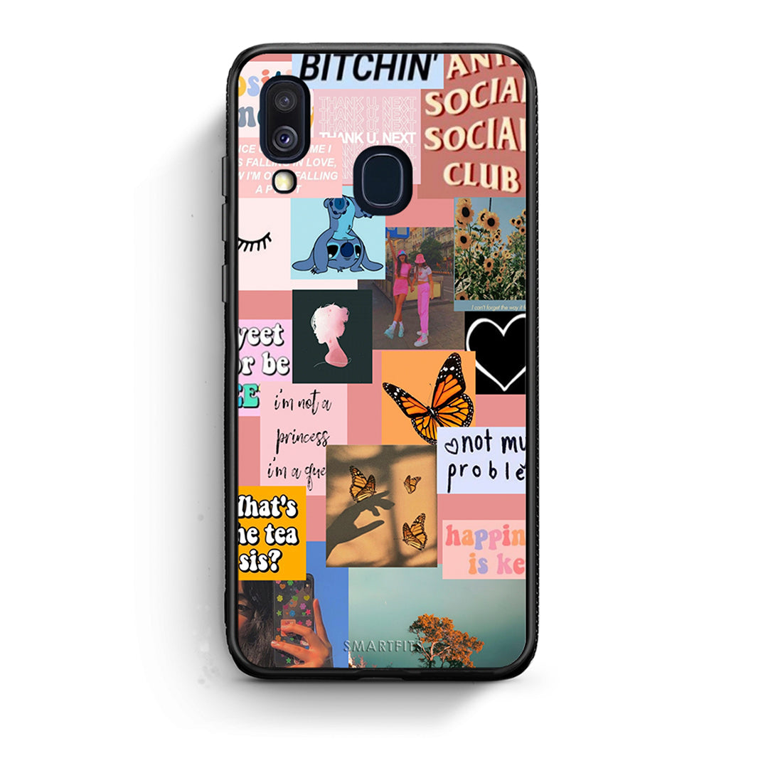 Samsung A40 Collage Bitchin Θήκη Αγίου Βαλεντίνου από τη Smartfits με σχέδιο στο πίσω μέρος και μαύρο περίβλημα | Smartphone case with colorful back and black bezels by Smartfits