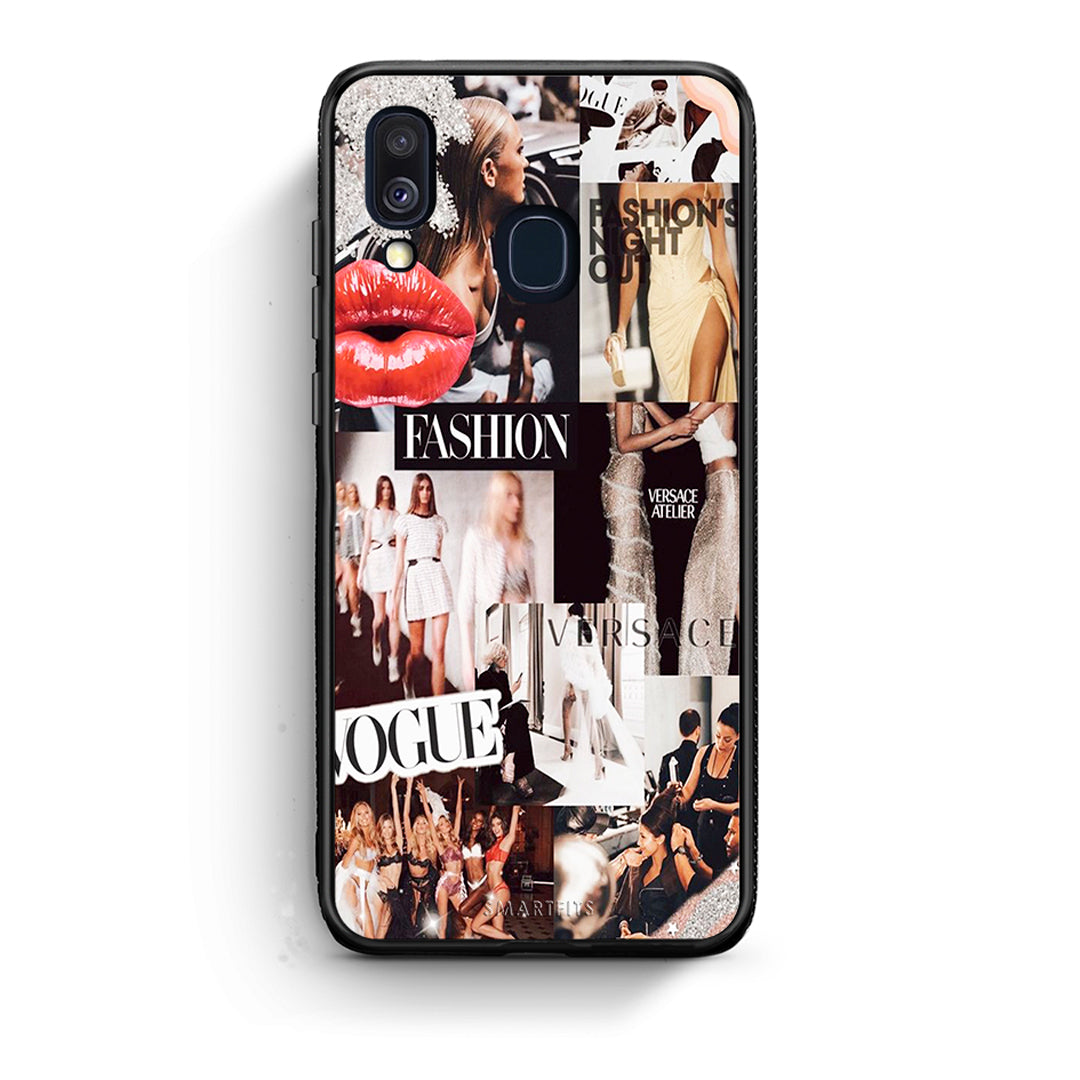 Samsung A40 Collage Fashion Θήκη Αγίου Βαλεντίνου από τη Smartfits με σχέδιο στο πίσω μέρος και μαύρο περίβλημα | Smartphone case with colorful back and black bezels by Smartfits