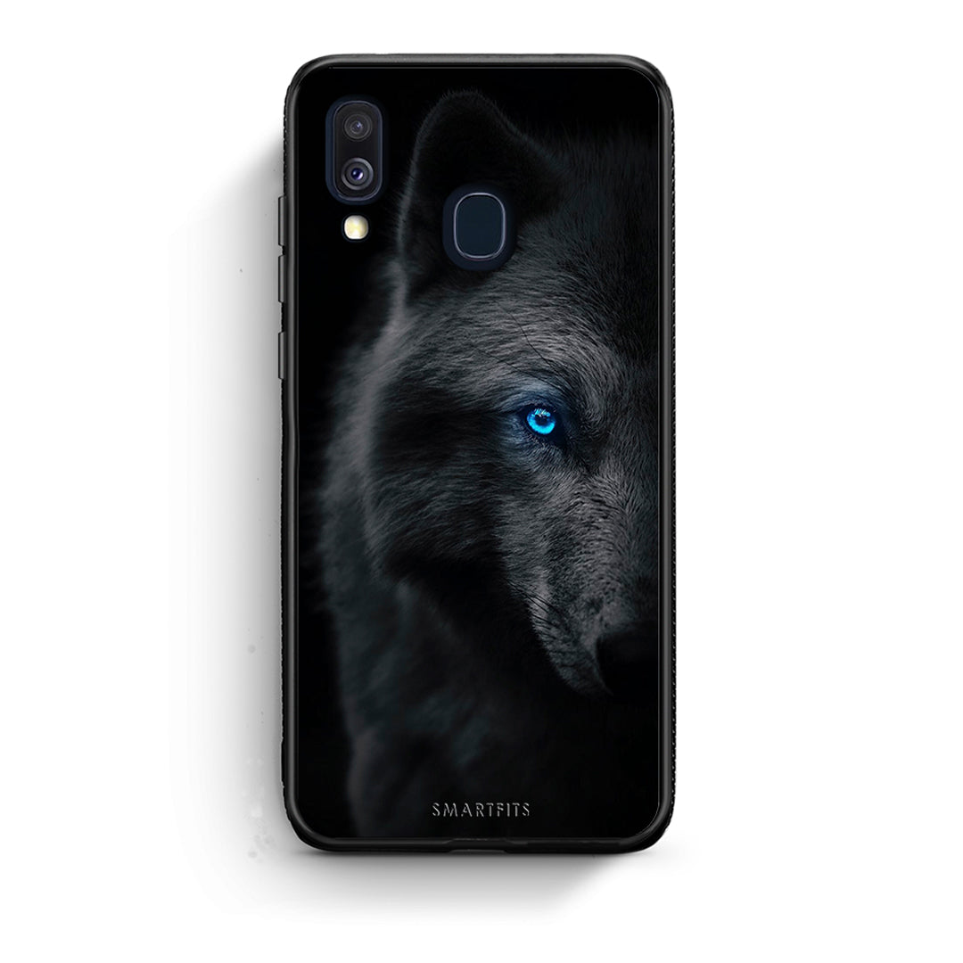 Samsung A40 Dark Wolf θήκη από τη Smartfits με σχέδιο στο πίσω μέρος και μαύρο περίβλημα | Smartphone case with colorful back and black bezels by Smartfits