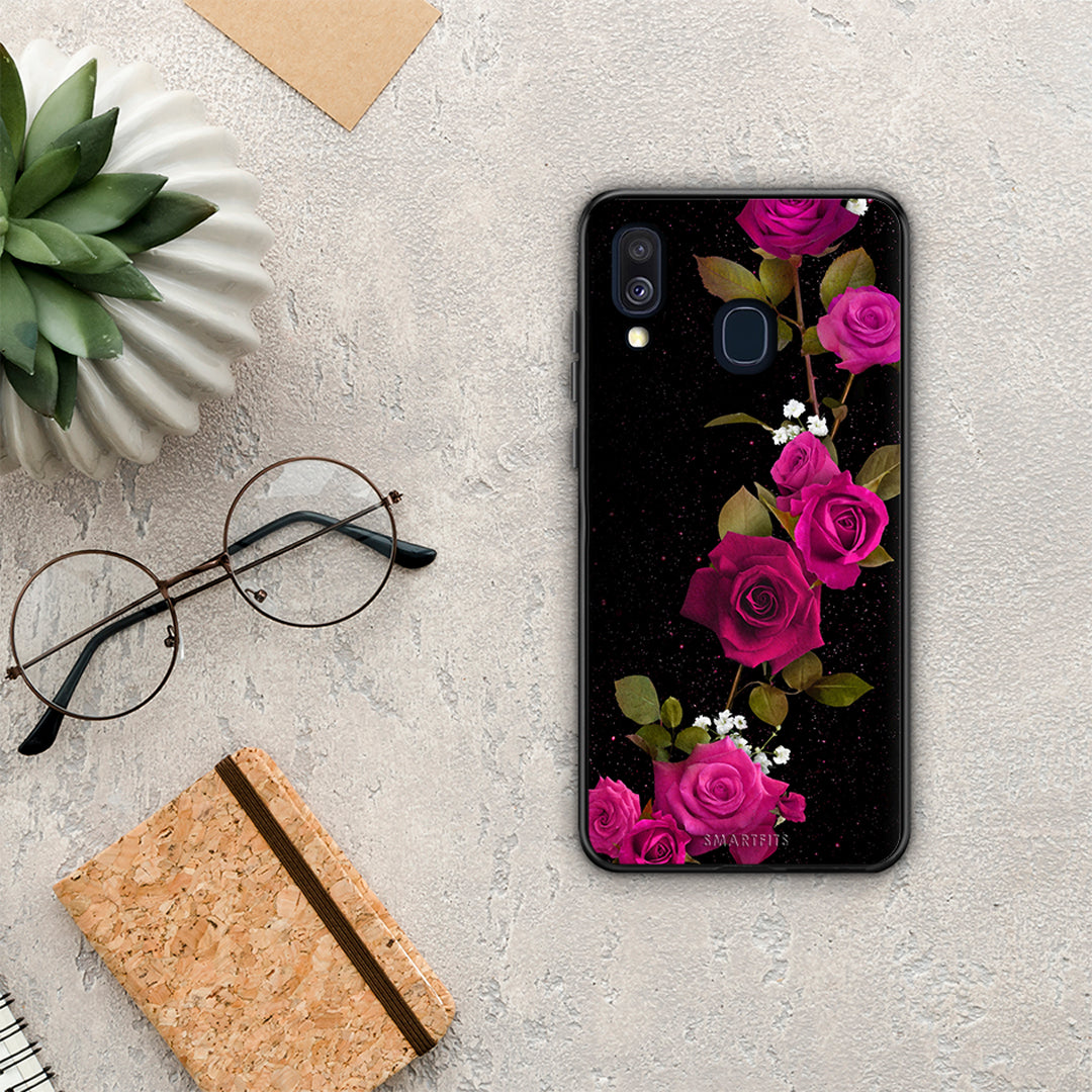 Flower Red Roses - Samsung Galaxy A40 θήκη
