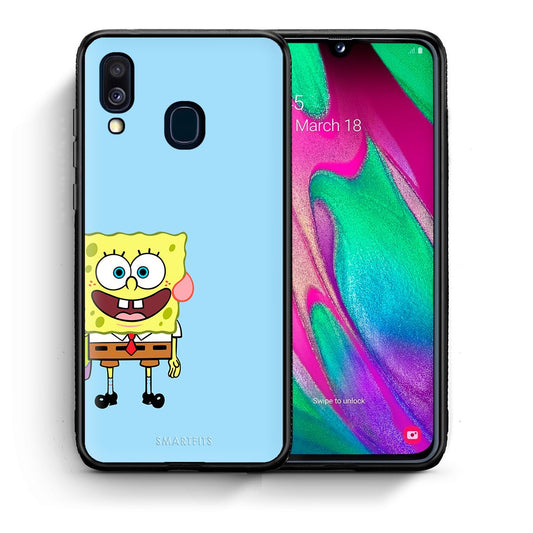 Θήκη Samsung A40 Friends Bob από τη Smartfits με σχέδιο στο πίσω μέρος και μαύρο περίβλημα | Samsung A40 Friends Bob case with colorful back and black bezels