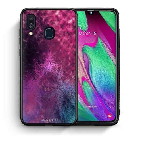 Θήκη Samsung A40 Aurora Galaxy από τη Smartfits με σχέδιο στο πίσω μέρος και μαύρο περίβλημα | Samsung A40 Aurora Galaxy case with colorful back and black bezels