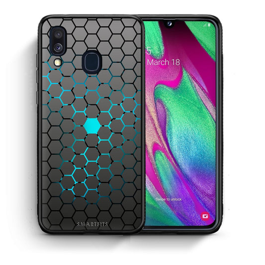 Θήκη Samsung A40 Hexagonal Geometric από τη Smartfits με σχέδιο στο πίσω μέρος και μαύρο περίβλημα | Samsung A40 Hexagonal Geometric case with colorful back and black bezels