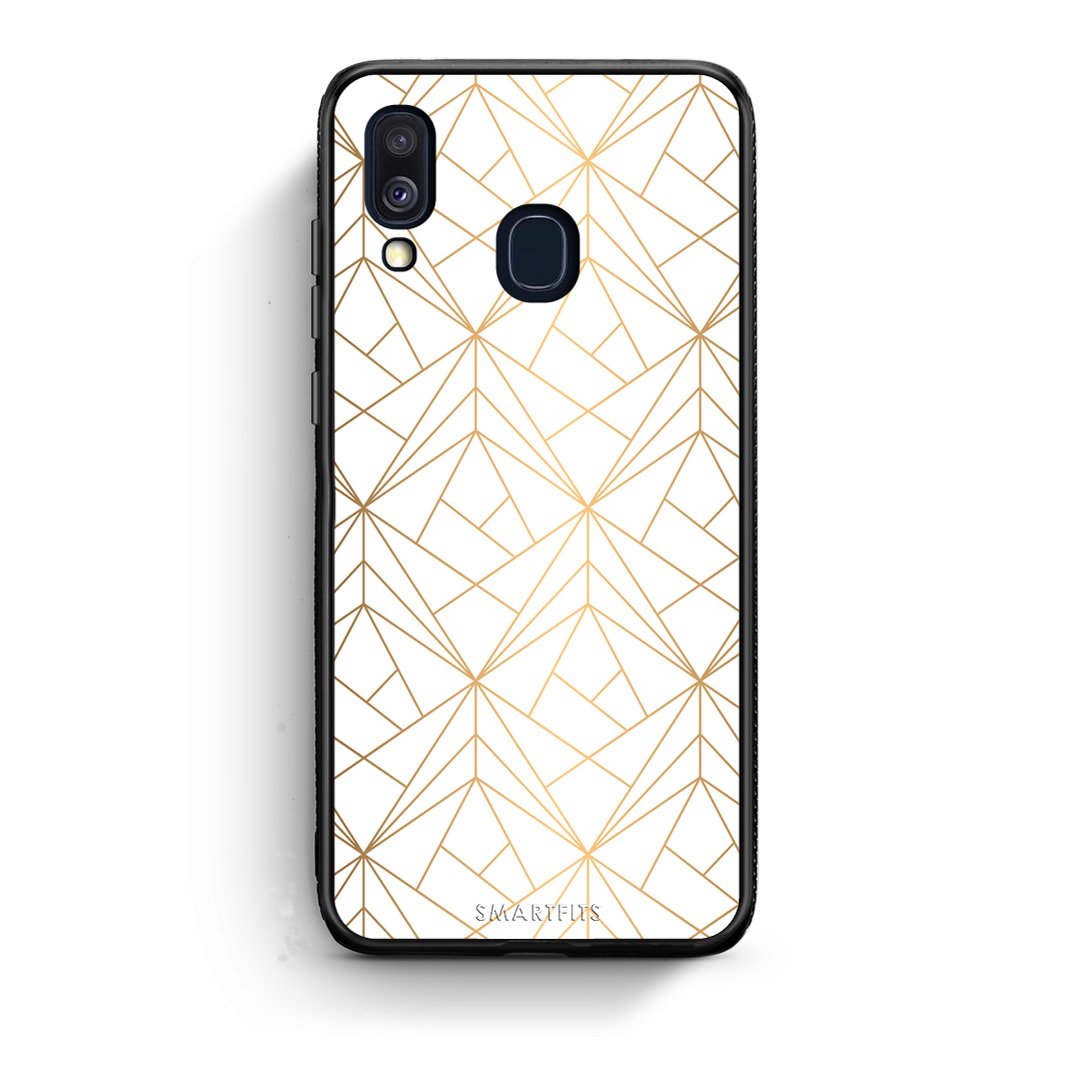111 - Samsung A40  Luxury White Geometric case, cover, bumper