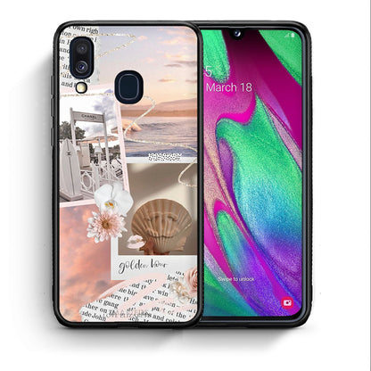 Θήκη Αγίου Βαλεντίνου Samsung A40 Golden Hour από τη Smartfits με σχέδιο στο πίσω μέρος και μαύρο περίβλημα | Samsung A40 Golden Hour case with colorful back and black bezels