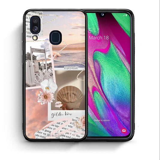 Θήκη Αγίου Βαλεντίνου Samsung A40 Golden Hour από τη Smartfits με σχέδιο στο πίσω μέρος και μαύρο περίβλημα | Samsung A40 Golden Hour case with colorful back and black bezels