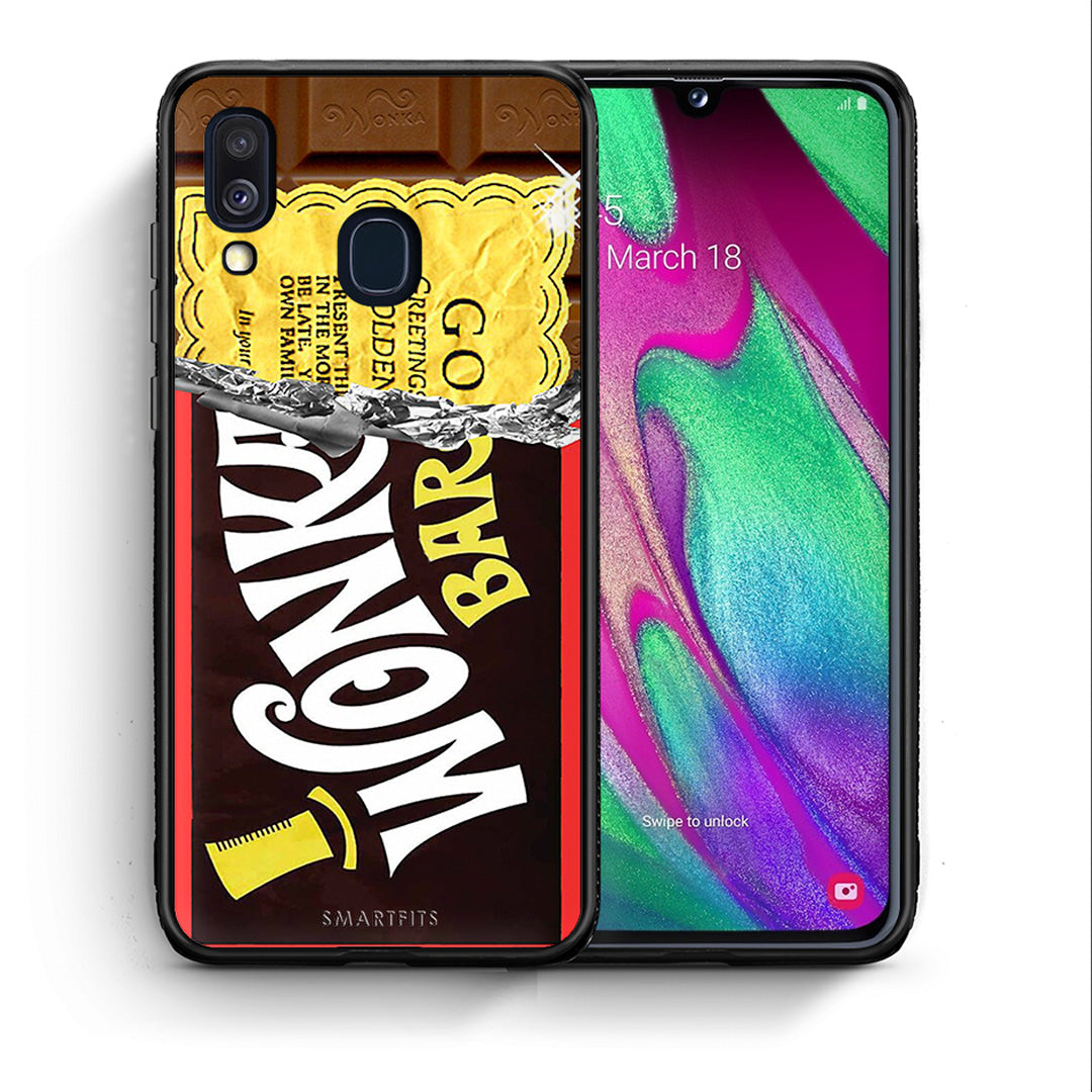 Θήκη Samsung A40 Golden Ticket από τη Smartfits με σχέδιο στο πίσω μέρος και μαύρο περίβλημα | Samsung A40 Golden Ticket case with colorful back and black bezels