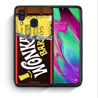 Θήκη Samsung A40 Golden Ticket από τη Smartfits με σχέδιο στο πίσω μέρος και μαύρο περίβλημα | Samsung A40 Golden Ticket case with colorful back and black bezels