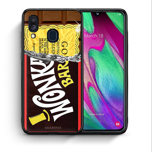 Θήκη Samsung A40 Golden Ticket από τη Smartfits με σχέδιο στο πίσω μέρος και μαύρο περίβλημα | Samsung A40 Golden Ticket case with colorful back and black bezels