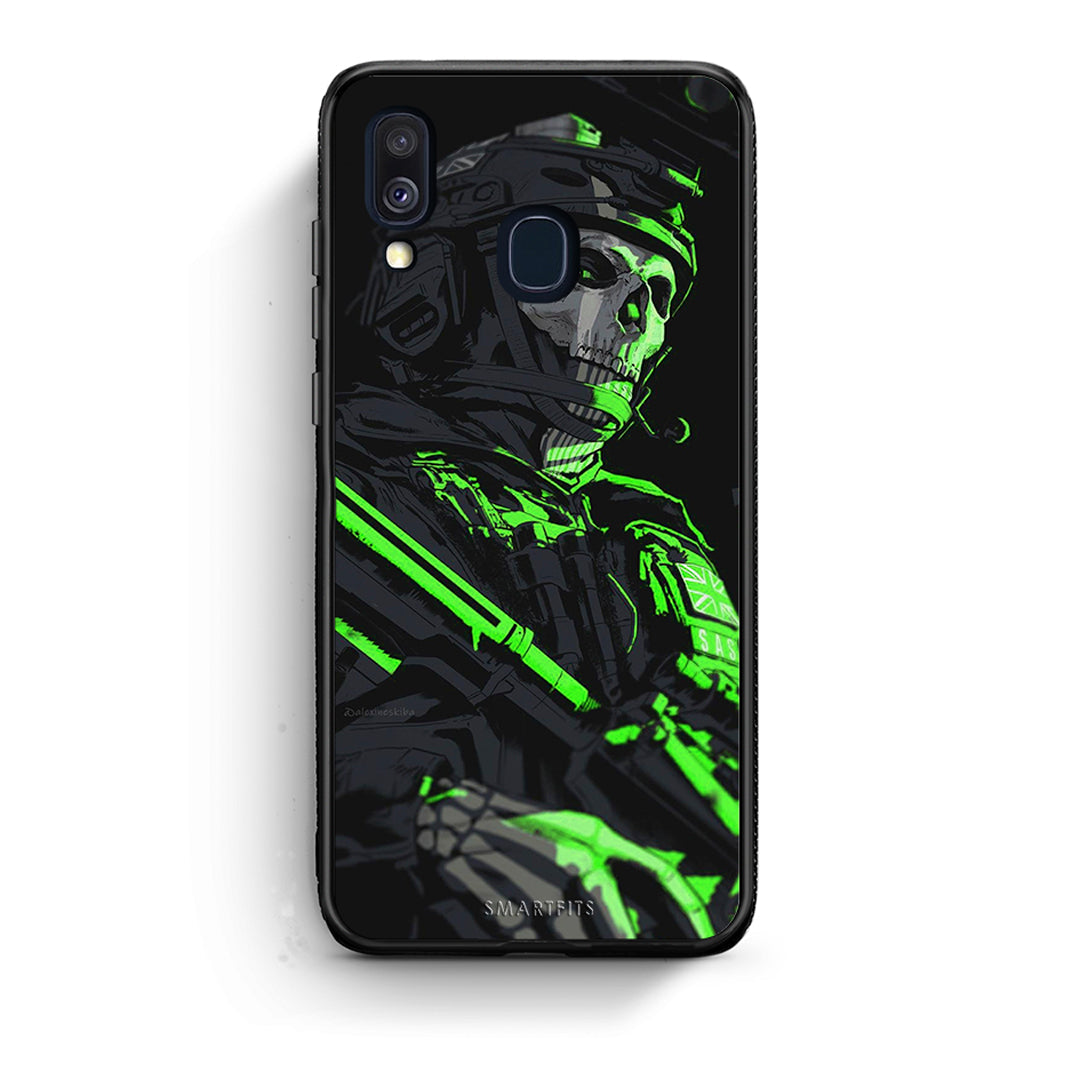 Samsung A40 Green Soldier Θήκη Αγίου Βαλεντίνου από τη Smartfits με σχέδιο στο πίσω μέρος και μαύρο περίβλημα | Smartphone case with colorful back and black bezels by Smartfits