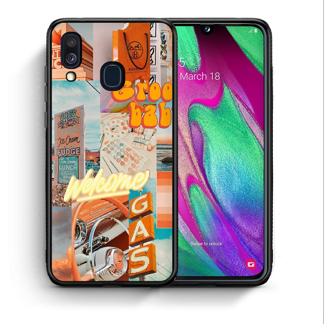 Θήκη Αγίου Βαλεντίνου Samsung A40 Groovy Babe από τη Smartfits με σχέδιο στο πίσω μέρος και μαύρο περίβλημα | Samsung A40 Groovy Babe case with colorful back and black bezels