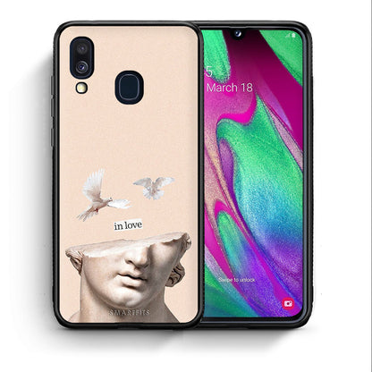 Θήκη Samsung A40 In Love από τη Smartfits με σχέδιο στο πίσω μέρος και μαύρο περίβλημα | Samsung A40 In Love case with colorful back and black bezels