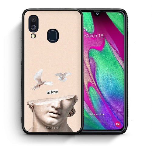Θήκη Samsung A40 In Love από τη Smartfits με σχέδιο στο πίσω μέρος και μαύρο περίβλημα | Samsung A40 In Love case with colorful back and black bezels