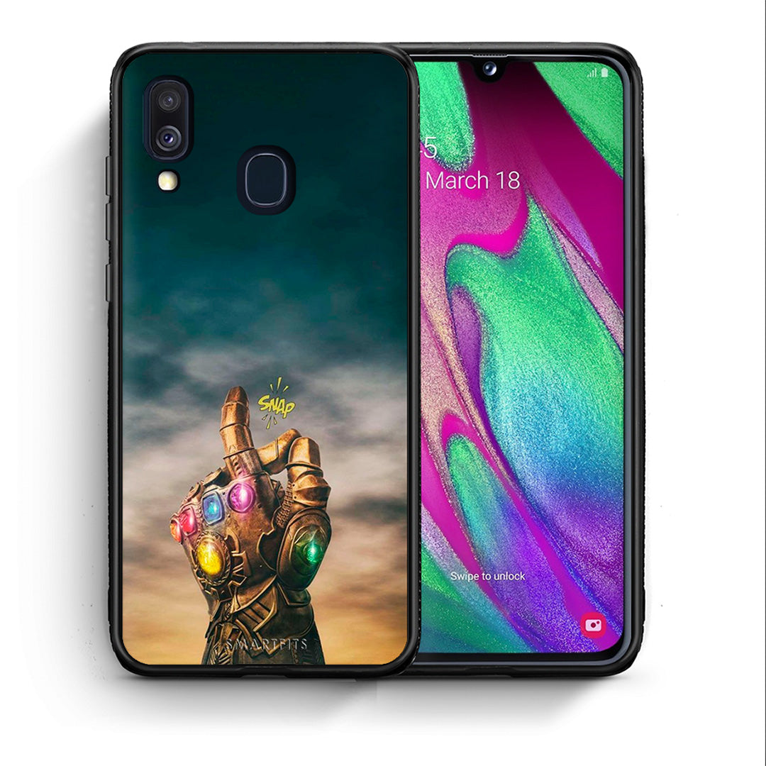 Θήκη Samsung A40 Infinity Snap από τη Smartfits με σχέδιο στο πίσω μέρος και μαύρο περίβλημα | Samsung A40 Infinity Snap case with colorful back and black bezels
