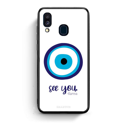 Samsung A40 Karma Says θήκη από τη Smartfits με σχέδιο στο πίσω μέρος και μαύρο περίβλημα | Smartphone case with colorful back and black bezels by Smartfits