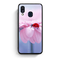 Thumbnail for Samsung A40 Ladybug Flower θήκη από τη Smartfits με σχέδιο στο πίσω μέρος και μαύρο περίβλημα | Smartphone case with colorful back and black bezels by Smartfits